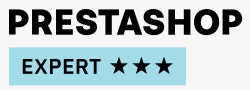 PrestaShop Expert three-star partner agency badge
